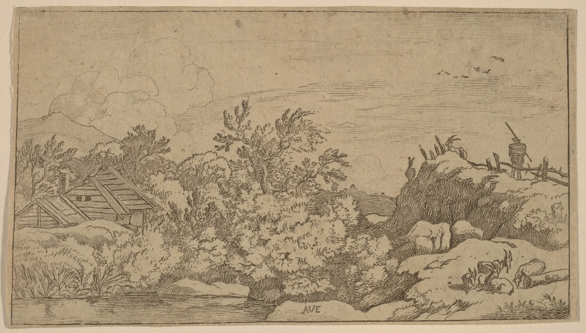 Goat Herd on a Hill, detail