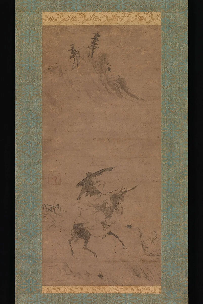 朴堂祖淳筆 蘇軾騎驢図|Su Shi Riding a Donkey, detail