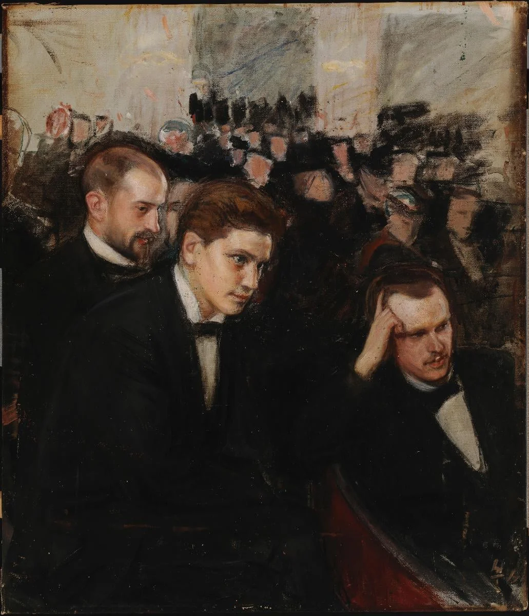 Musiikin kuuntelijoita, detail