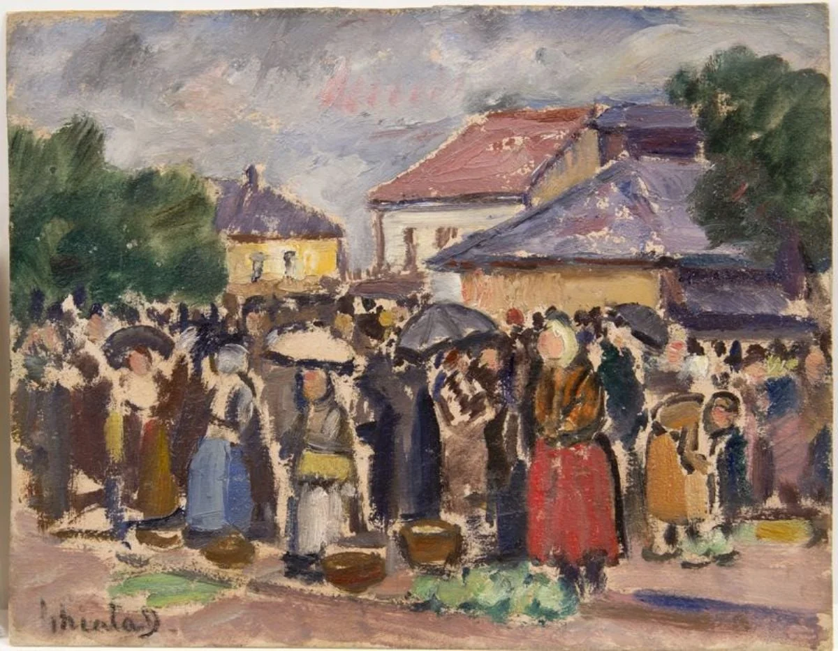 Oameni la târg, detail