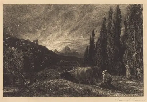 The Early Ploughman, by Samuel Palmer, ink, 1861