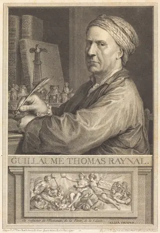 Guillaume Thomas Raynal, by Nicolas Delaunay, ink, 1780