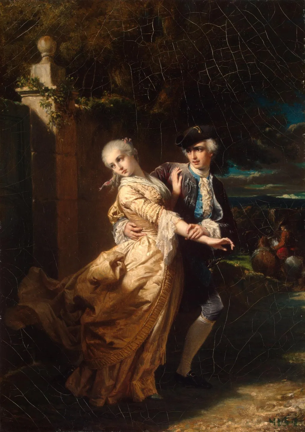 Lovelace Abducting Clarissa Harlowe, by Edouard Louis Dubufe, oil, 1867