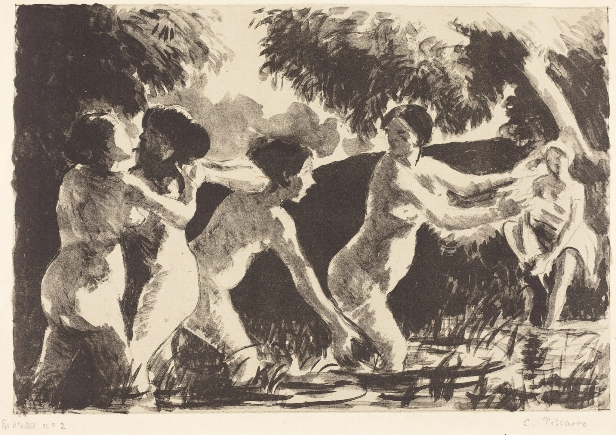 Bathers Wrestling (Baigneuses luttants), detail