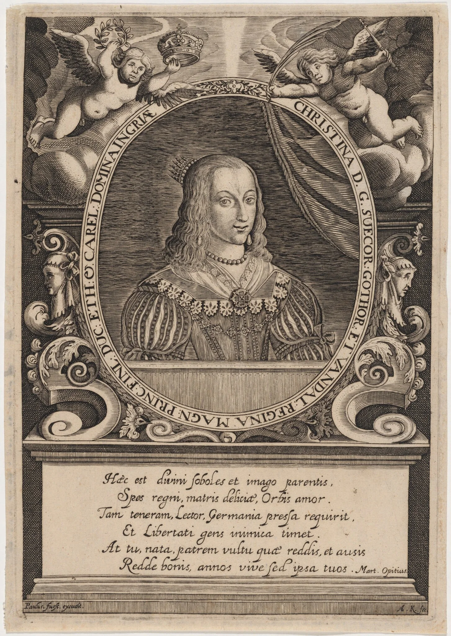 Christina, Queen of Sweden, detail