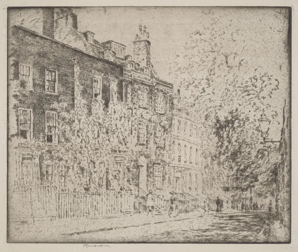 Great College Street, Westminster, by Joseph Pennell, ink, 1904