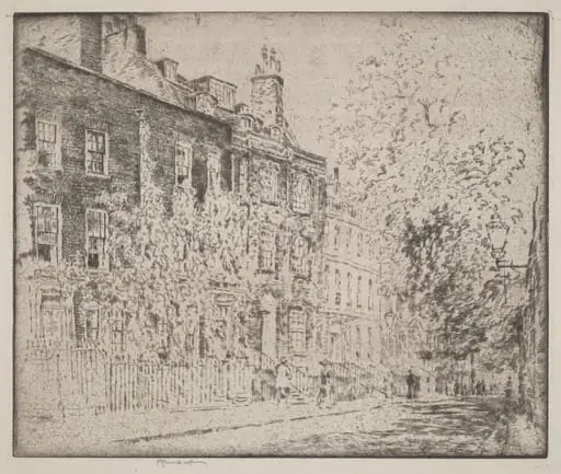 Great College Street, Westminster, by Joseph Pennell, ink, 1904