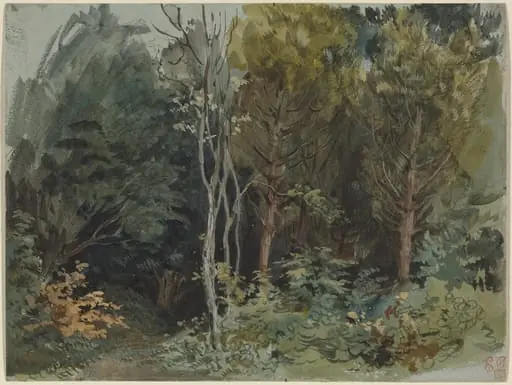 The Edge of a Wood at Nohant, by Eugène Delacroix, watercolor, 1842