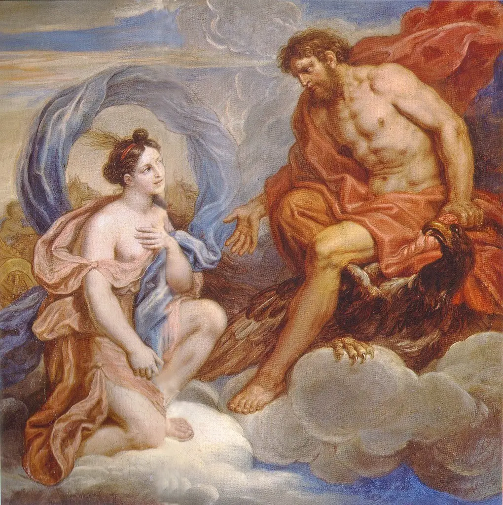 Iris and Jupiter, by Michel Corneille the Younger, oil, 1701