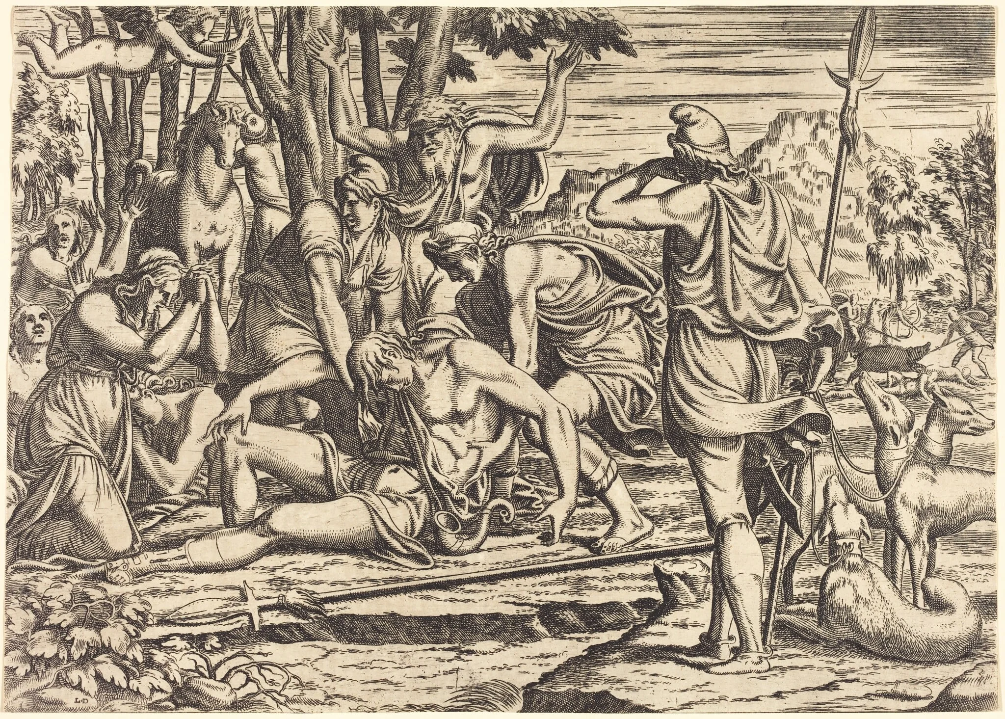 The Death of Adonis, detail