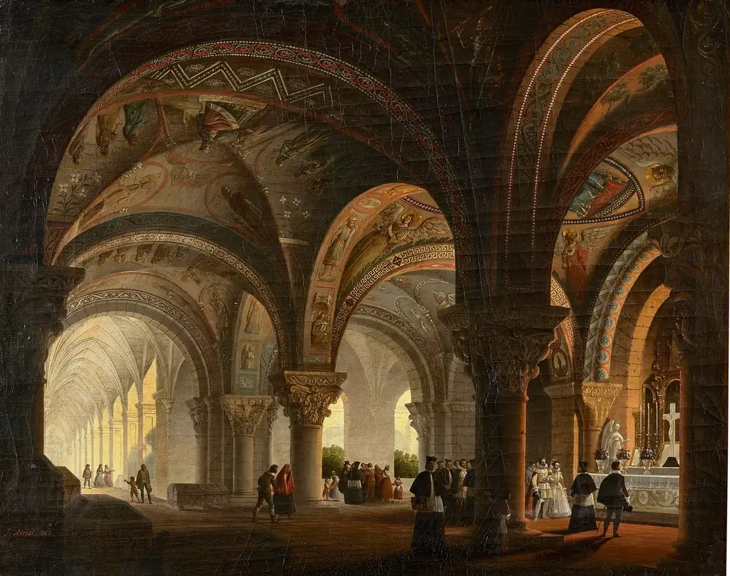 Panteón de los reyes de León, by José María Avrial y Flores, oil, 1862