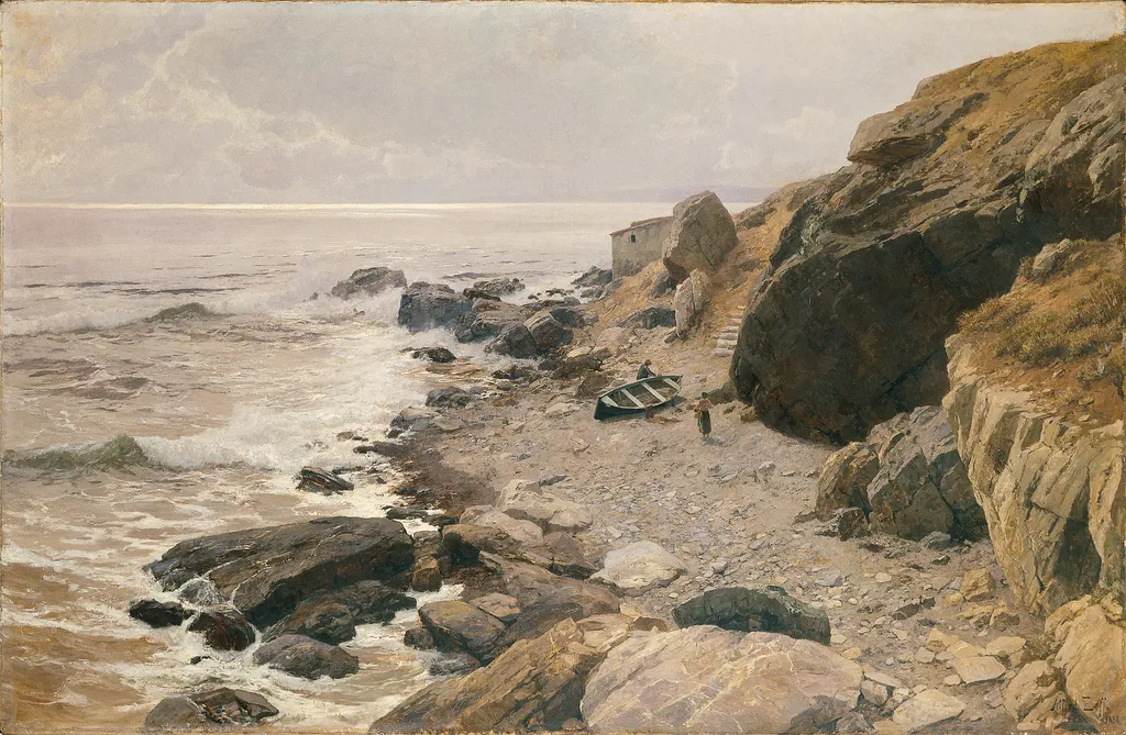 An der Riviera (felsige Küste), by Alfred Zoff, oil, 1894