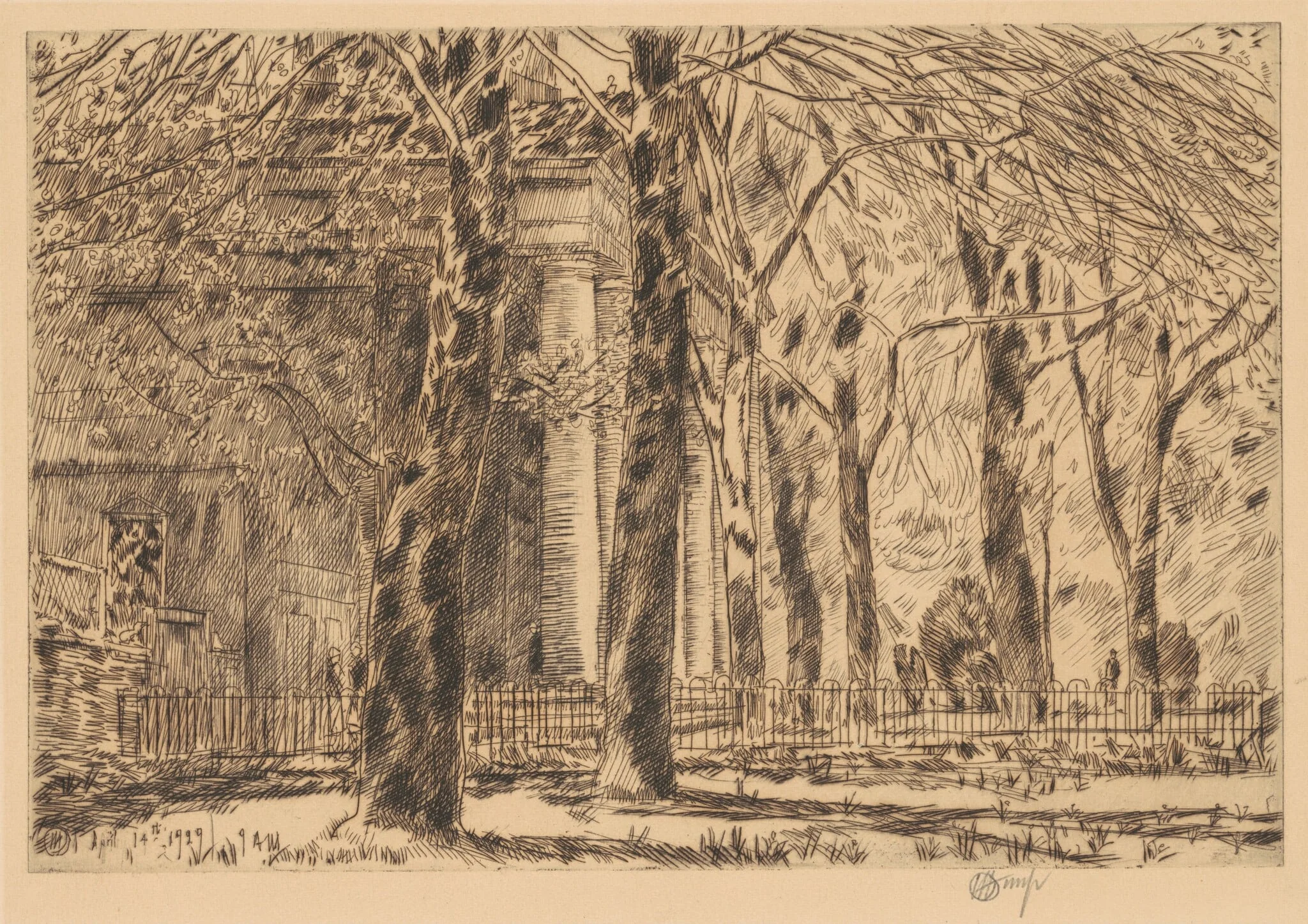 First Leaves—Spring in Washington, St. John's, detail