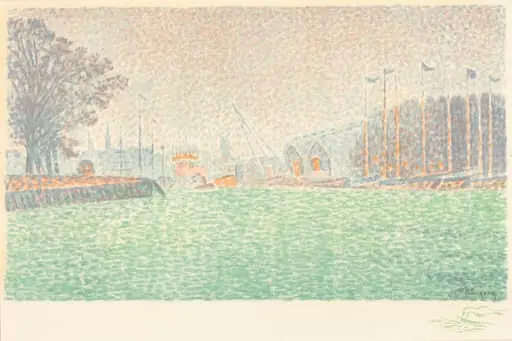 At Flushing (A Flessingue), by Paul Signac, ink, 1895