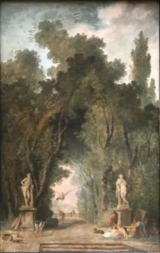 Avenue in a Park, by Hubert Robert, oil, 1800