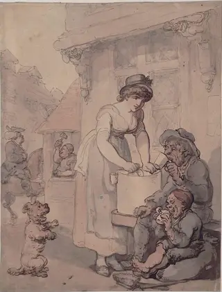 A Milk Seller, by Thomas Rowlandson, watercolor, 1780