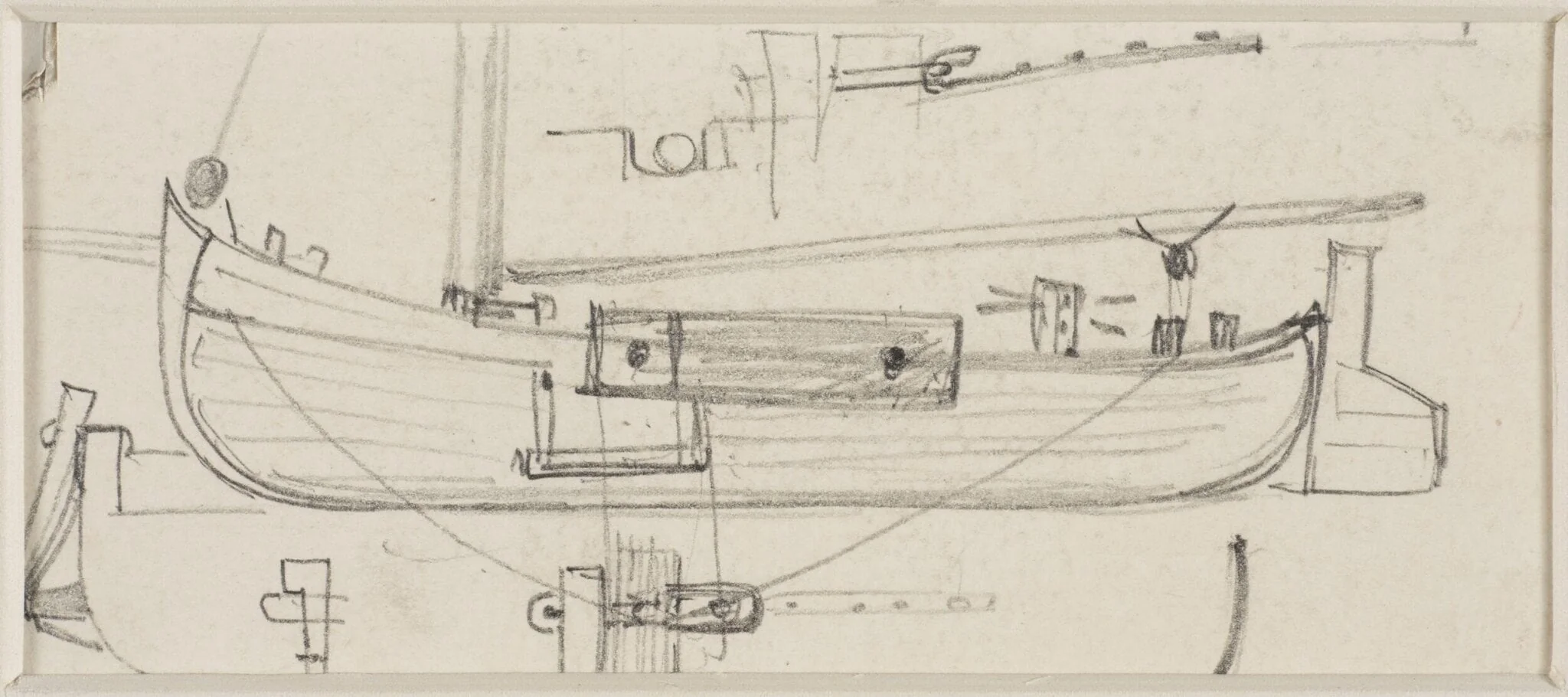Section of a sailing barge, detail