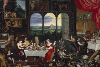 The Senses of Hearing, Touch and Taste, by Jan Brueghel, the elder, oil, 1618