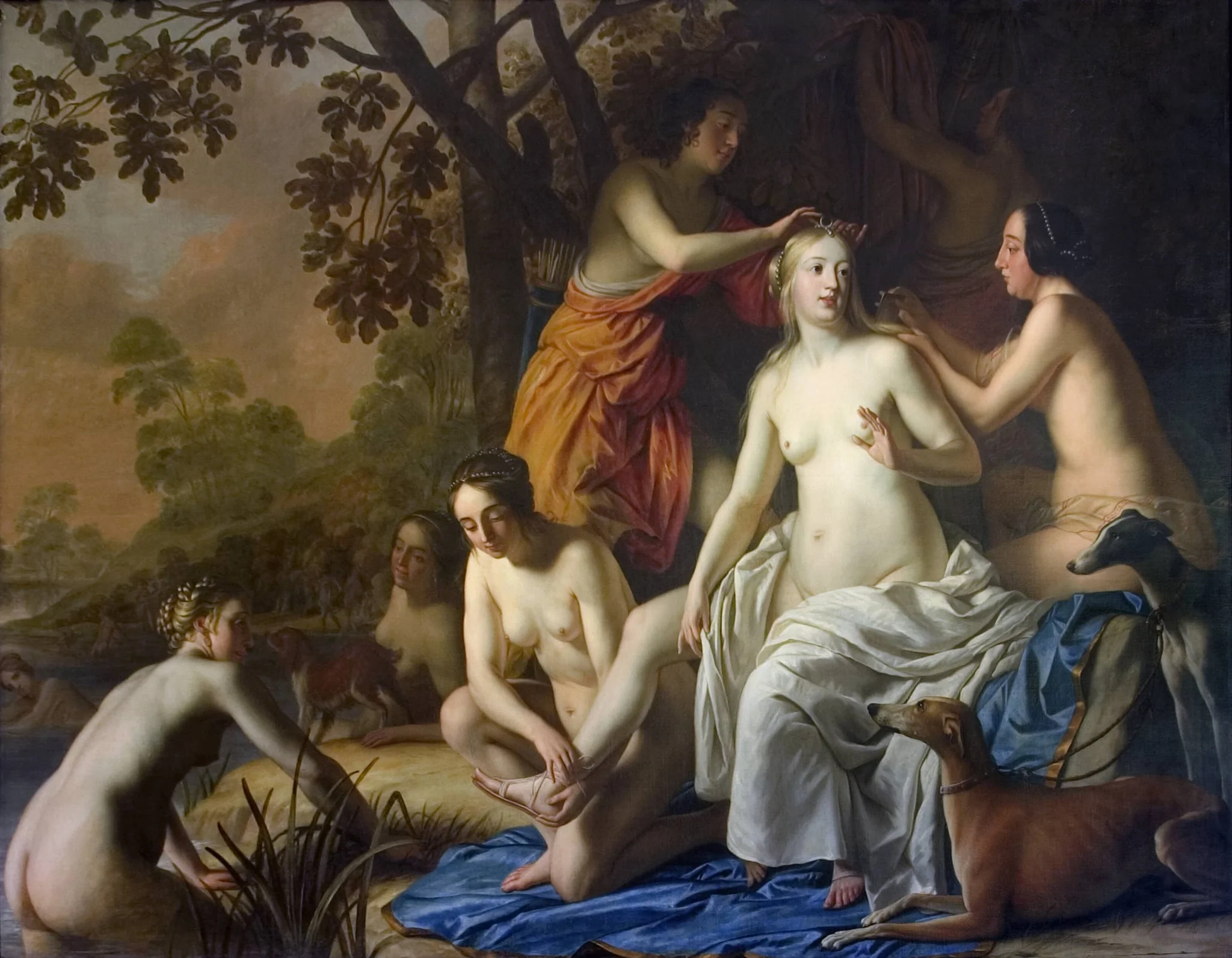Diana with her Nymphs, detail