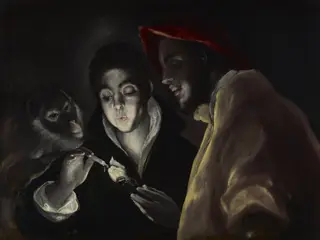 An Allegory (Fàbula), by El Greco, oil, 1592