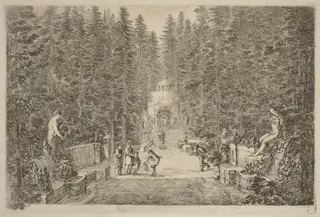 The Water Spray, by Stefano Della Bella, ink, 1653