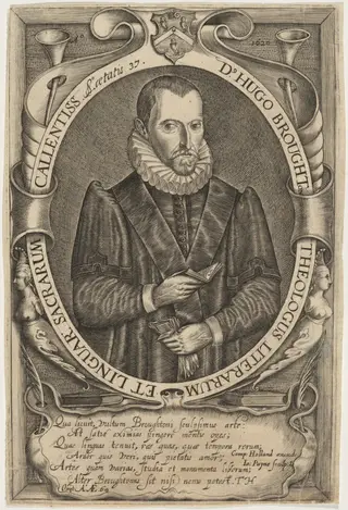 Hugh Broughton, by John Payne, ink, 1620