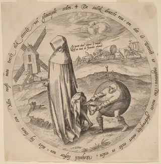 The Misanthrope Robbed by the World, by Johan Wierix, ink, 1568