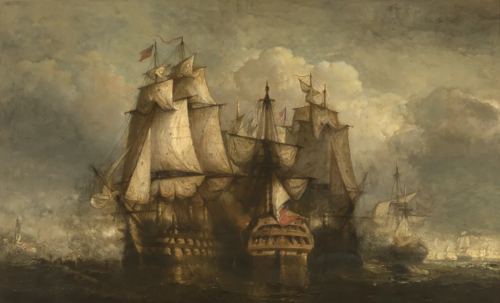 Siege of Vlissingen by an English Squadron, by Hendrik Frans Schaefels, oil, 1896