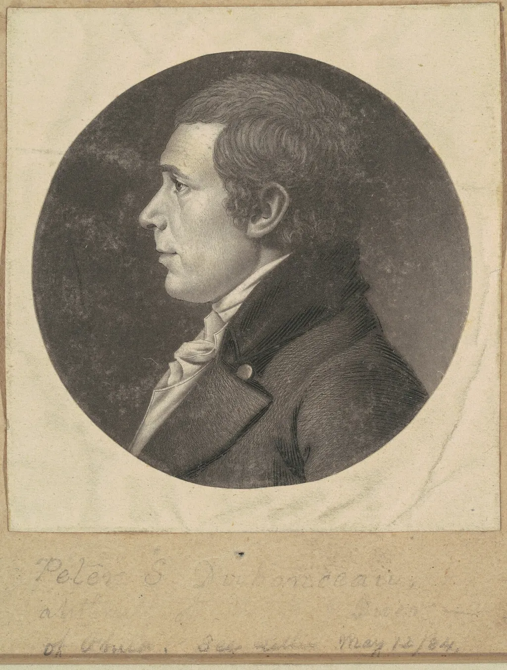 Peter Stephen DuPonceau, by Charles B. J. Févret de Saint-Mémin, ink, 1800
