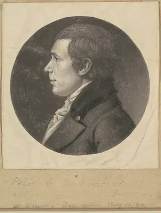 Peter Stephen DuPonceau, by Charles B. J. Févret de Saint-Mémin, ink, 1800