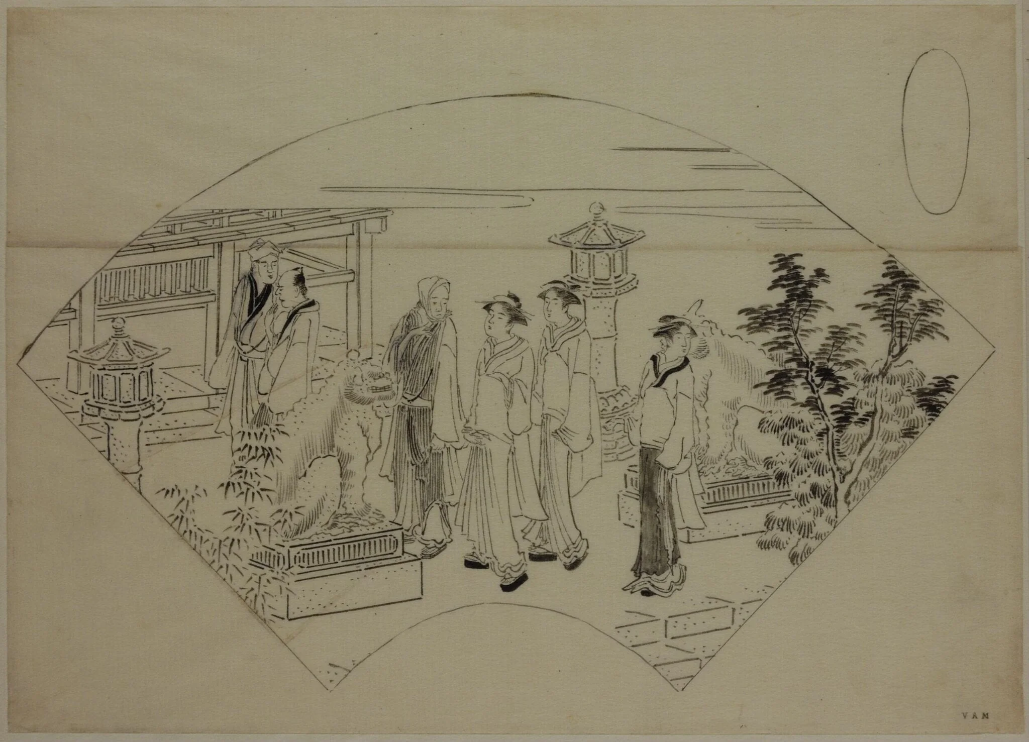 Fashionable Places in Edo, detail