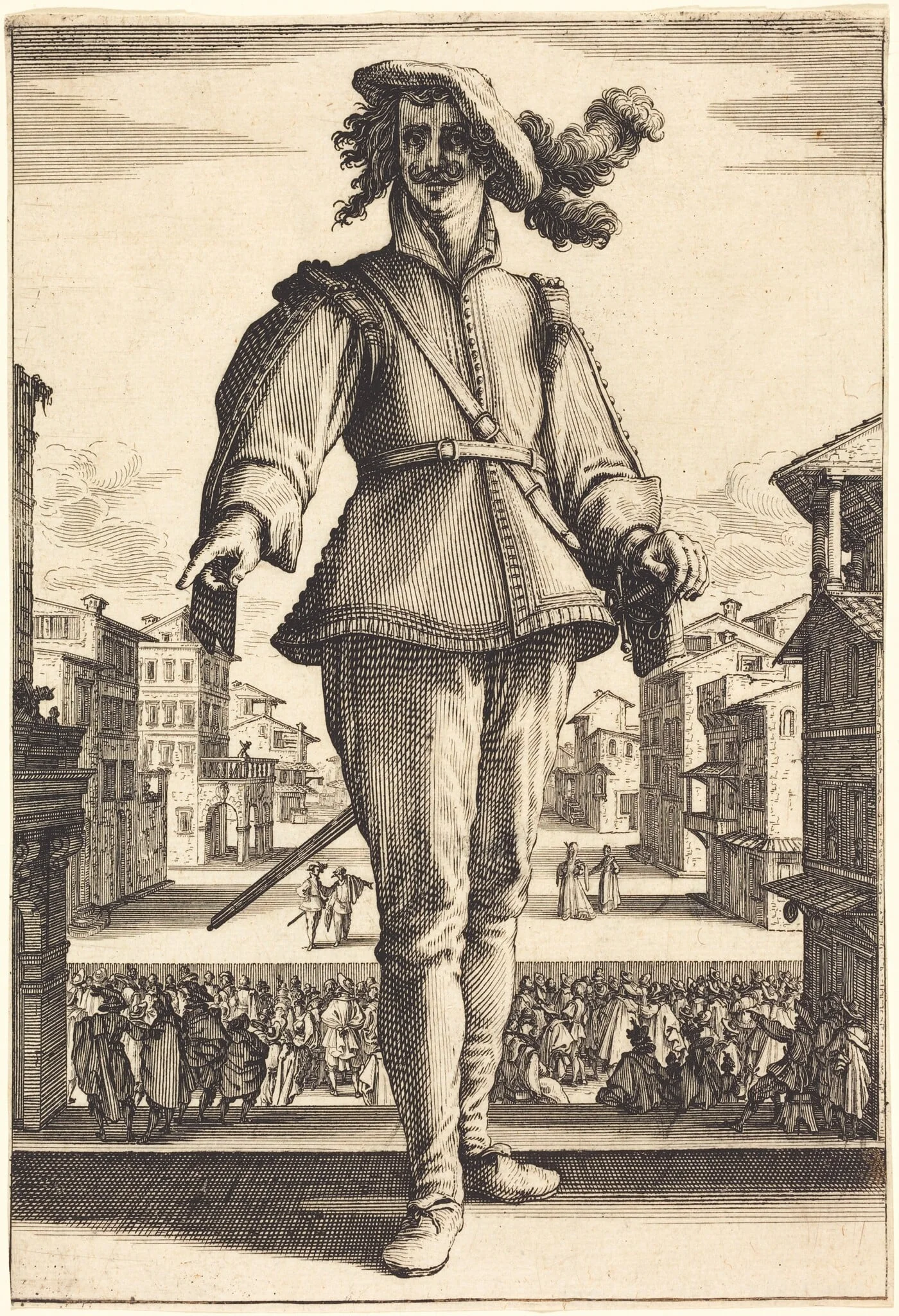 Il Capitano, or L'Innamorato, detail