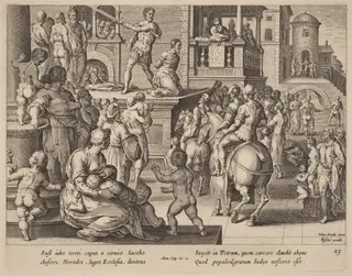 Beheading of Saint James, by Philip Galle, ink, 1574