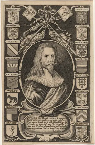 Johann Tzerklas, Count of Tilly, by Lucas Vorsterman II, ink, 1635