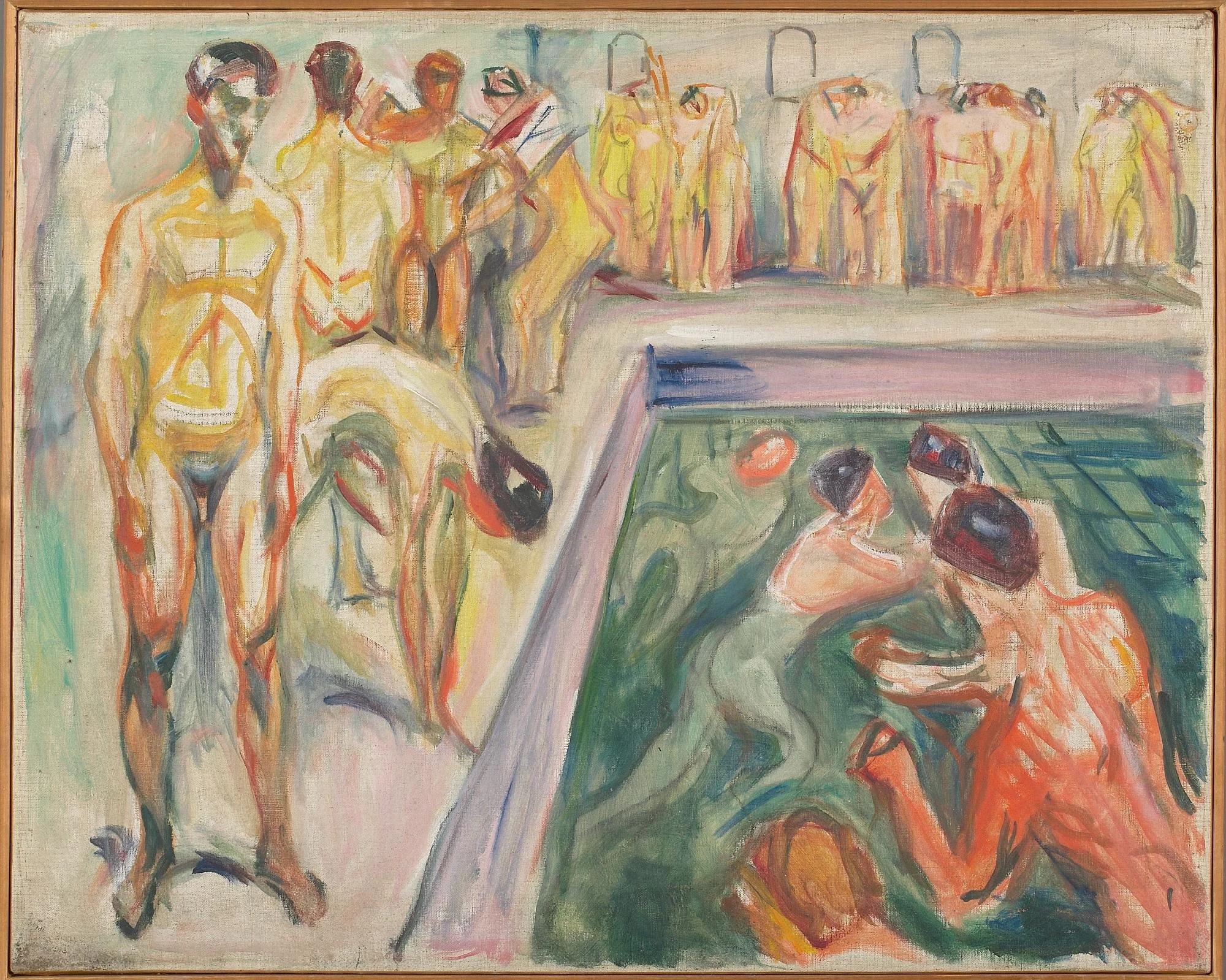 Naked Men in Swimming Pool, detail
