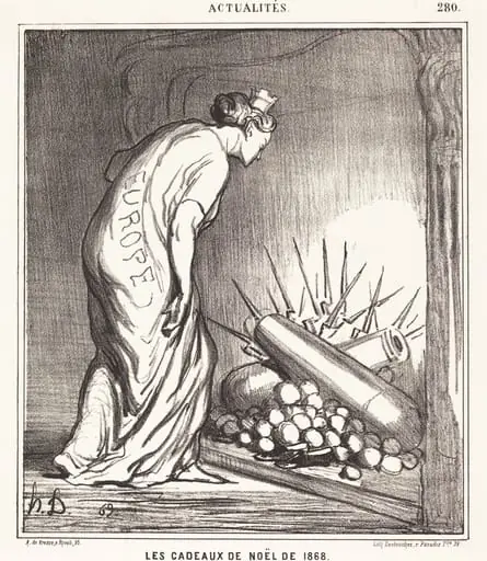 Les Cadeaux de Noël de 1868, by Honoré Daumier, ink, 1868