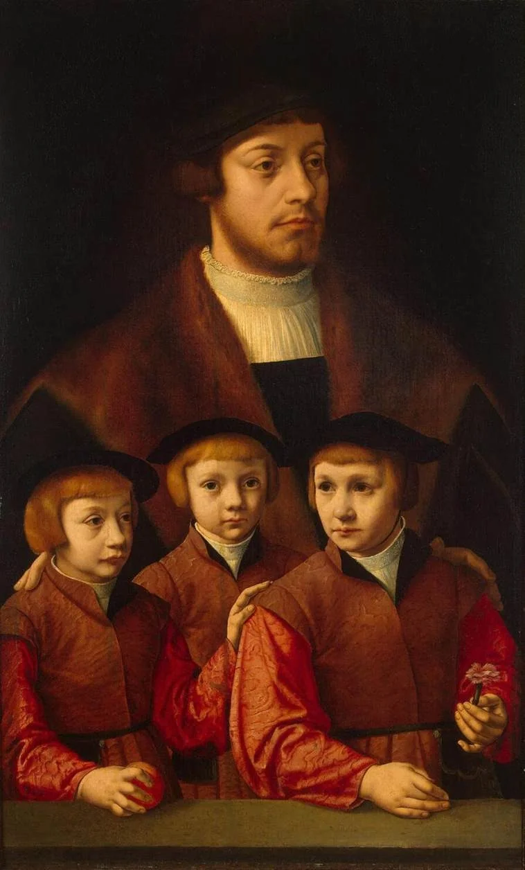 Portrait of a Man and His Three Sons, detail