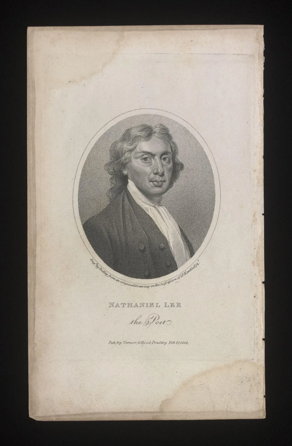 Nathanel Lee, the Poet, by William Ridley, 1802