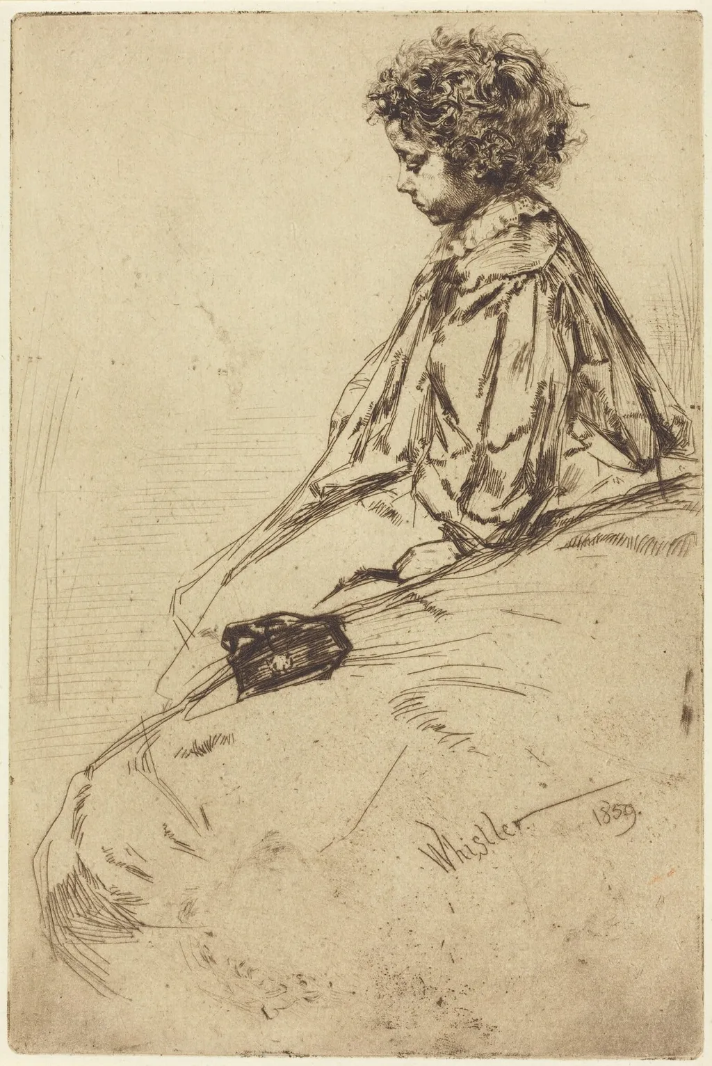 Bibi Lalouette, by James McNeill Whistler, ink, 1859