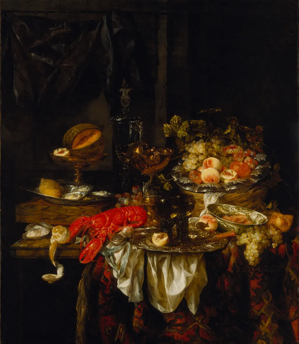 Banquet Still Life, by Abraham van Beijeren, oil, 1667