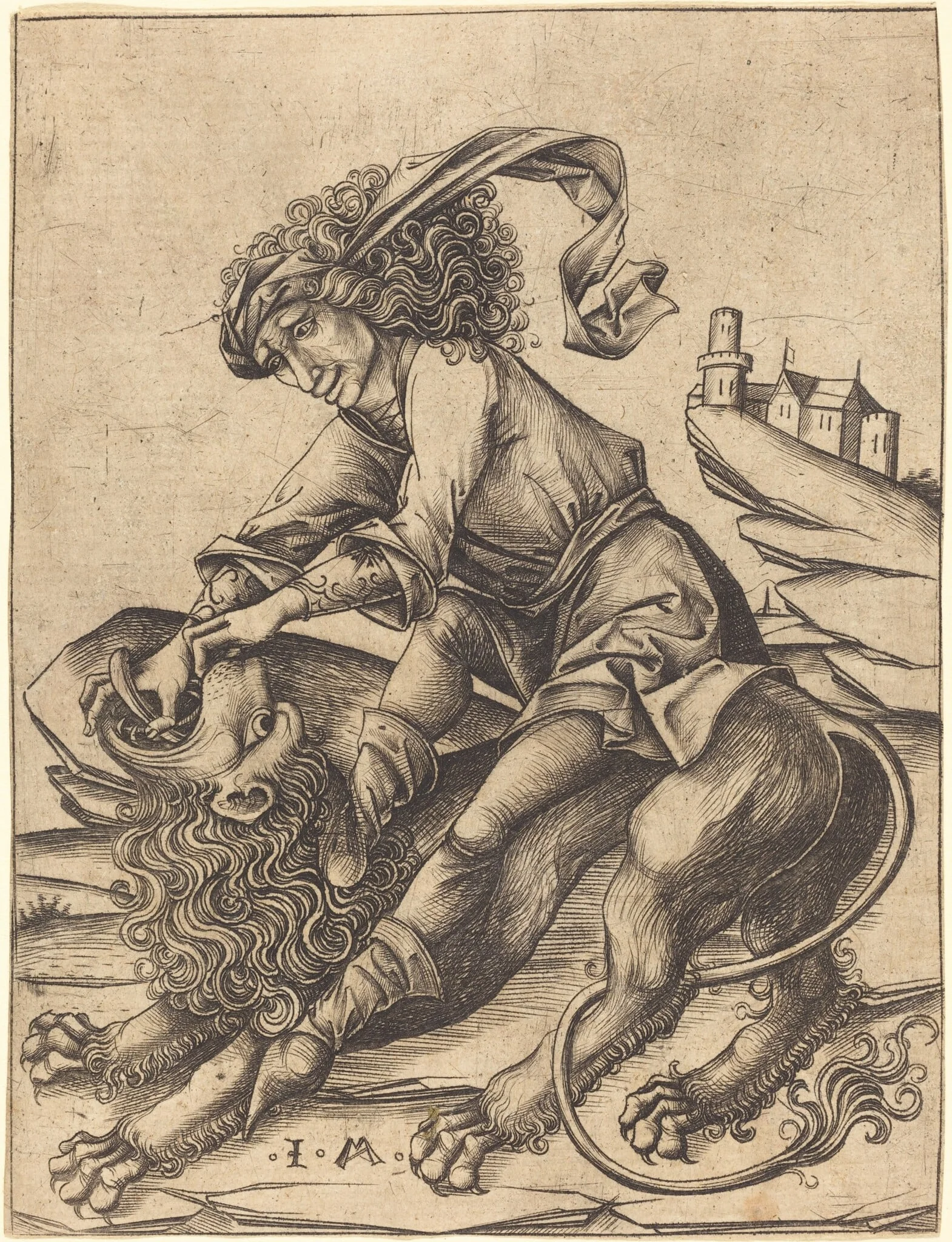 Samson and the Lion, detail