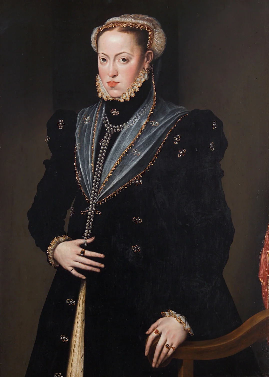Infantin Maria (1528-1603), Kaiserin, Bildnis in halber Figur, detail