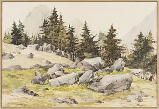 View at Handeck, Switzerland, by Charles Claude Pyne, watercolor, 1822