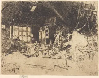The Smithy, by James McNeill Whistler, ink, 1880