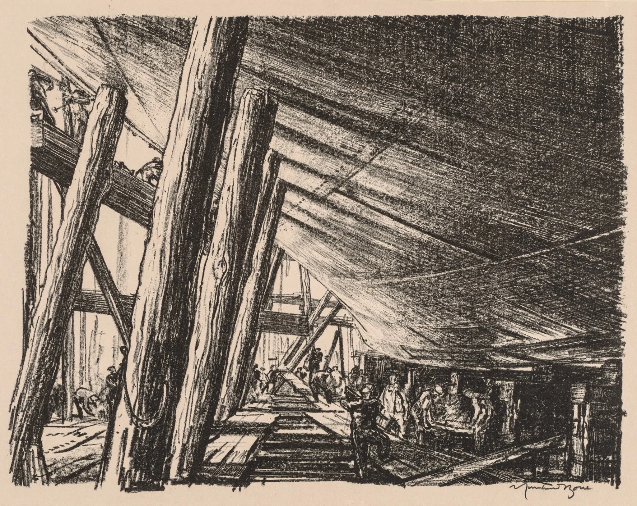On the Clyde, 1917-1918: Building a Cross Channel Train Ferry, detail