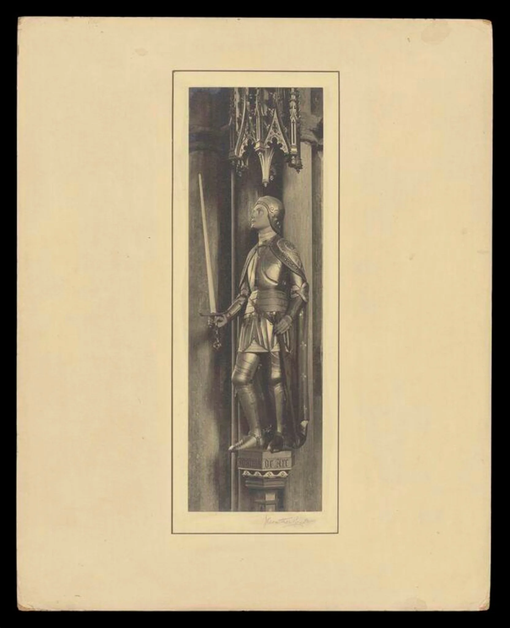 'Statue of Joan or Arc, Winchester', detail