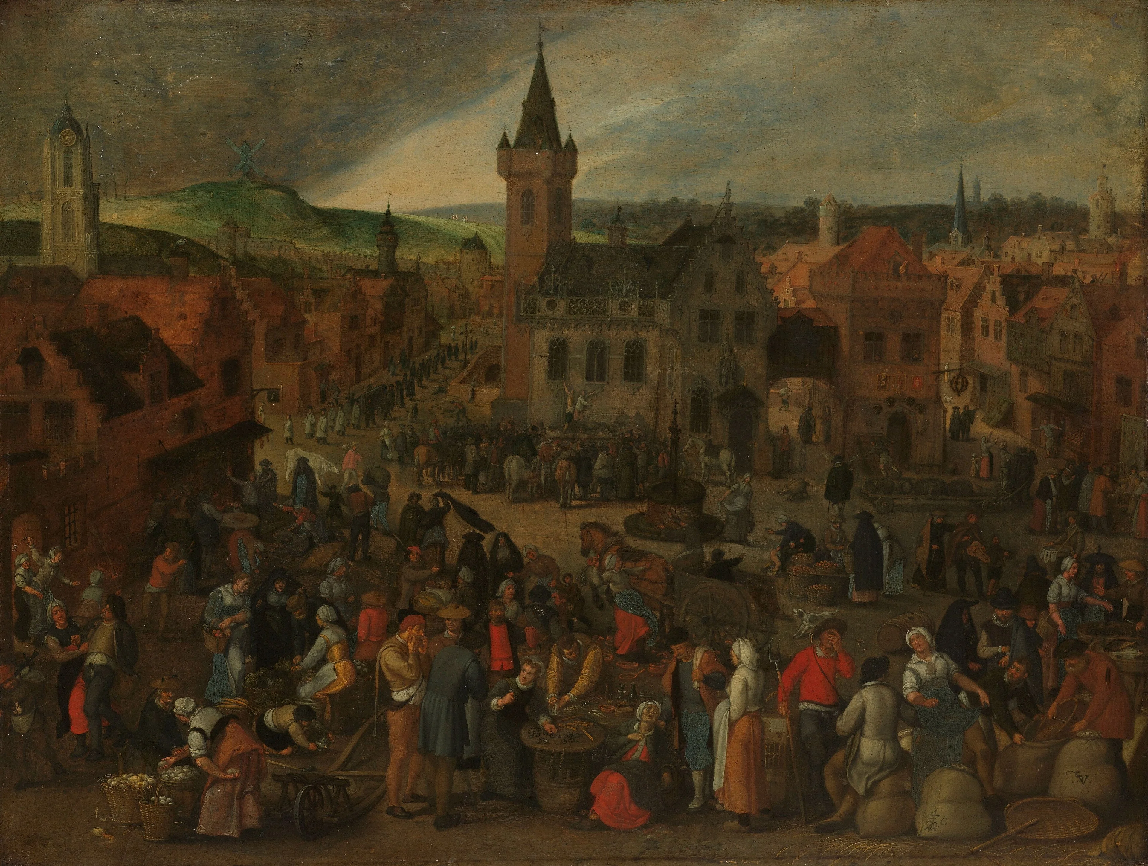 Market day in a Flemish town, detail