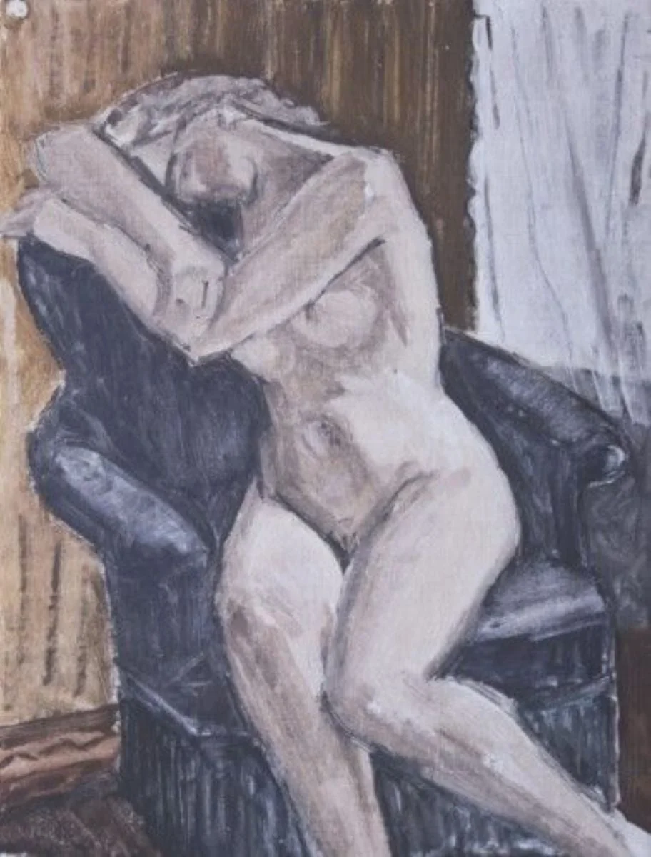 Nud pe fotoliu albastru, detail