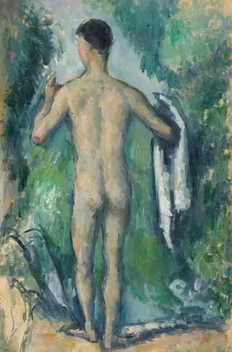 Standing Bather, Seen from the Back, by Paul Cezanne, oil, 1880