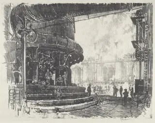 Making Pig-Iron, by Joseph Pennell, ink, 1916